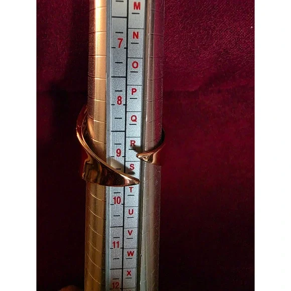 18K Rose Gold Plated Blush-Pink CZ Wide Band Ring - Picture 4 of 4